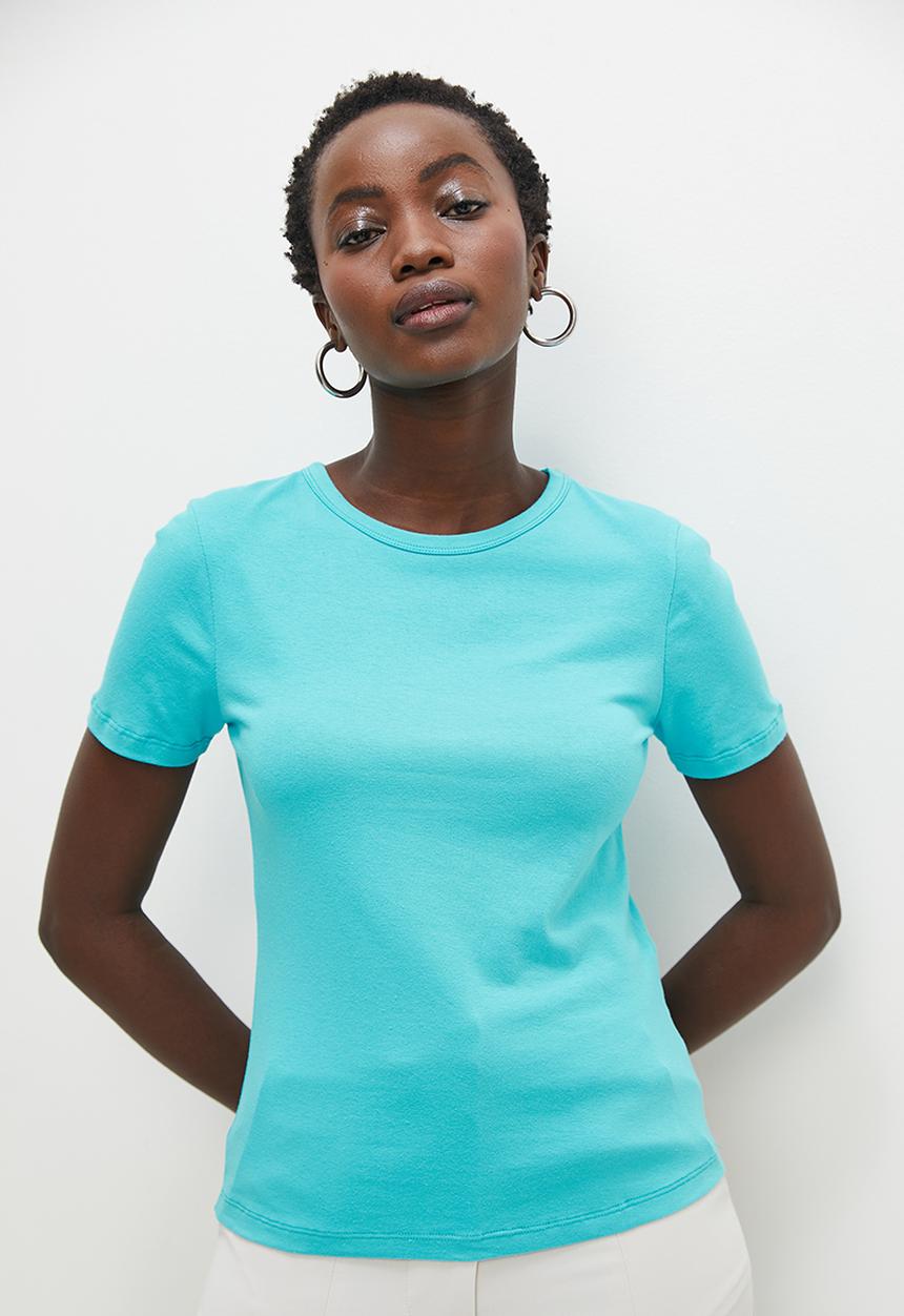 Superbalist - Basic crew fitted tee - sky blue