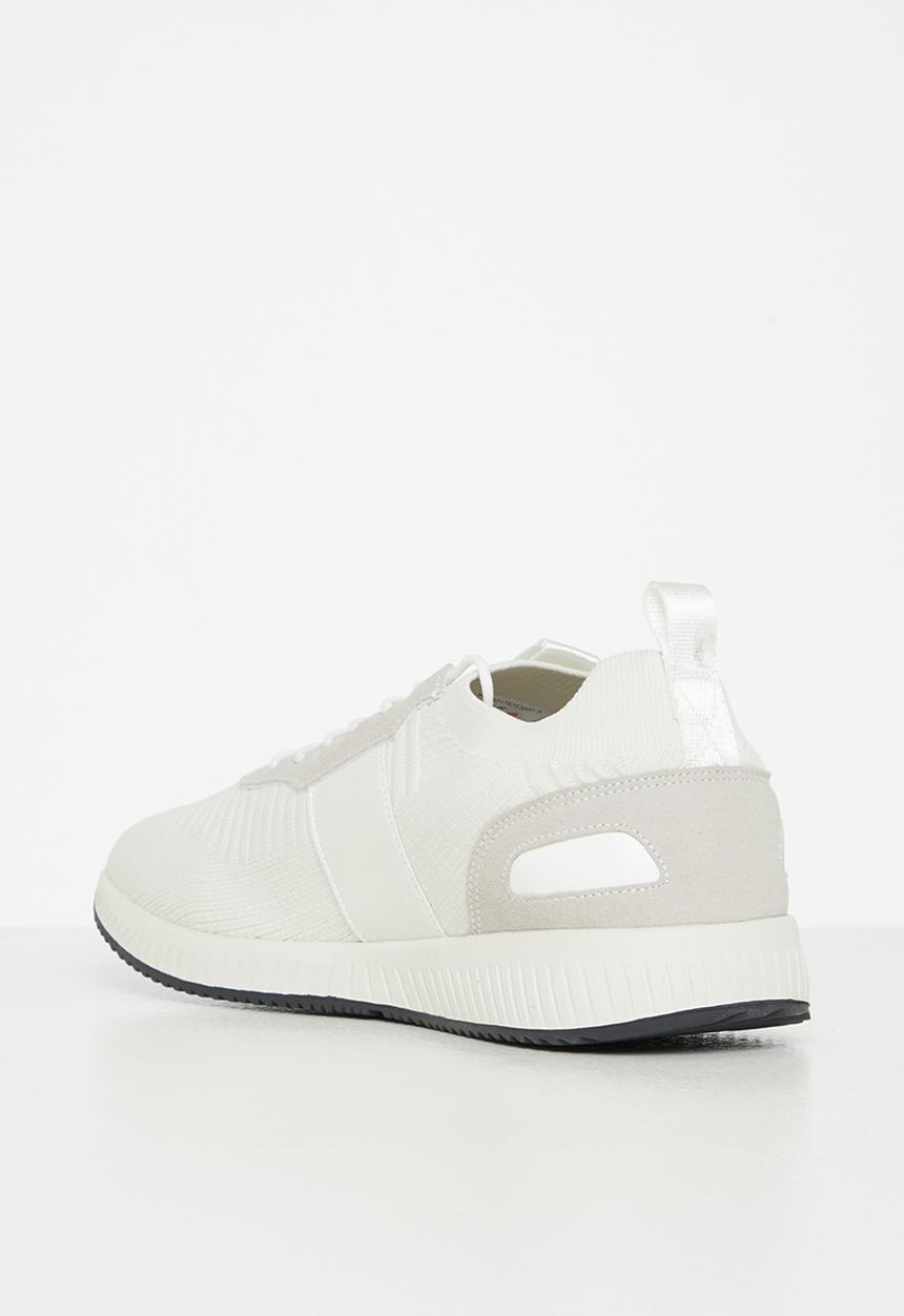 POLO - Side flash knit sneaker - off white