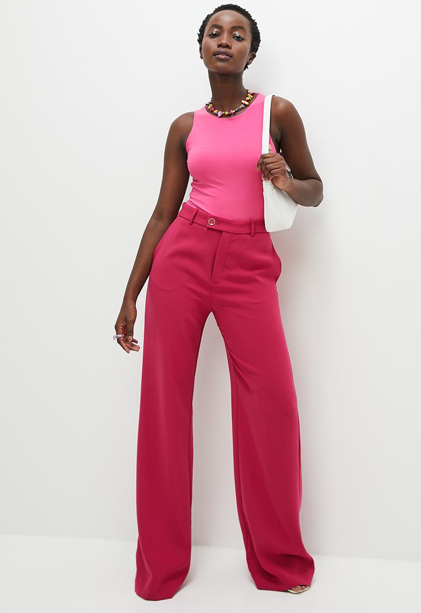 Superbalist - Single crew neck cutaway bodysuit - raspberry sorbet