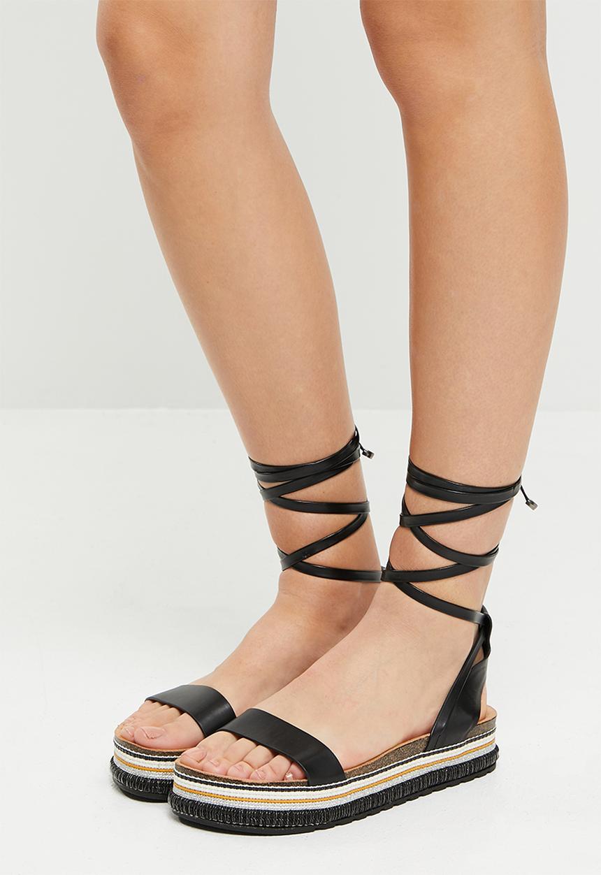 Miss Black - Prima2 flatform espadrille sandal - black