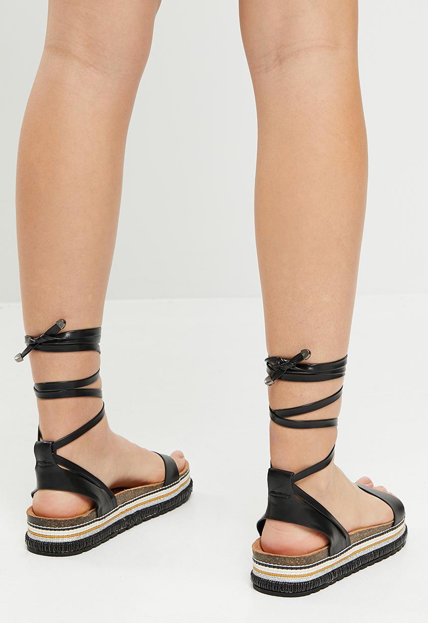 Miss Black - Prima2 flatform espadrille sandal - black