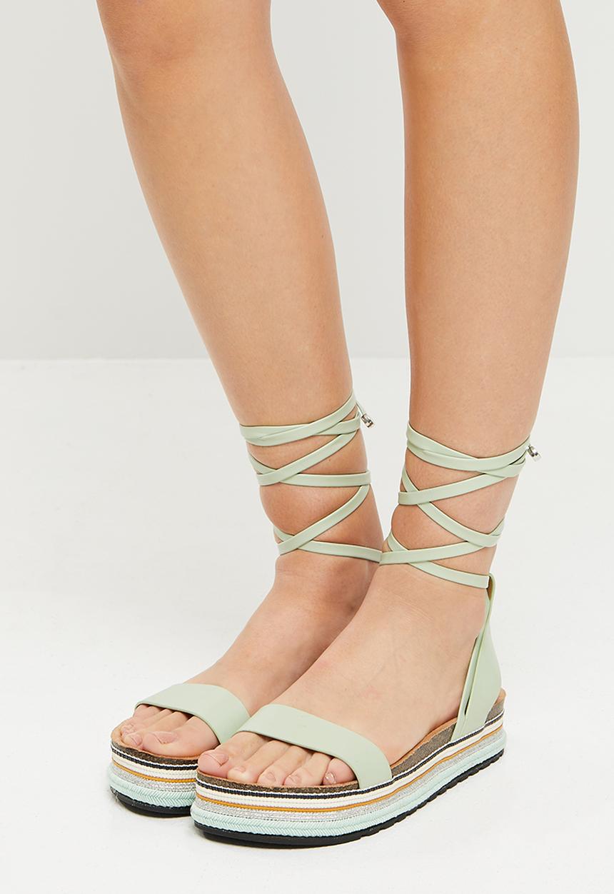 Miss Black - Prima2 flatform espadrille sandal - mint
