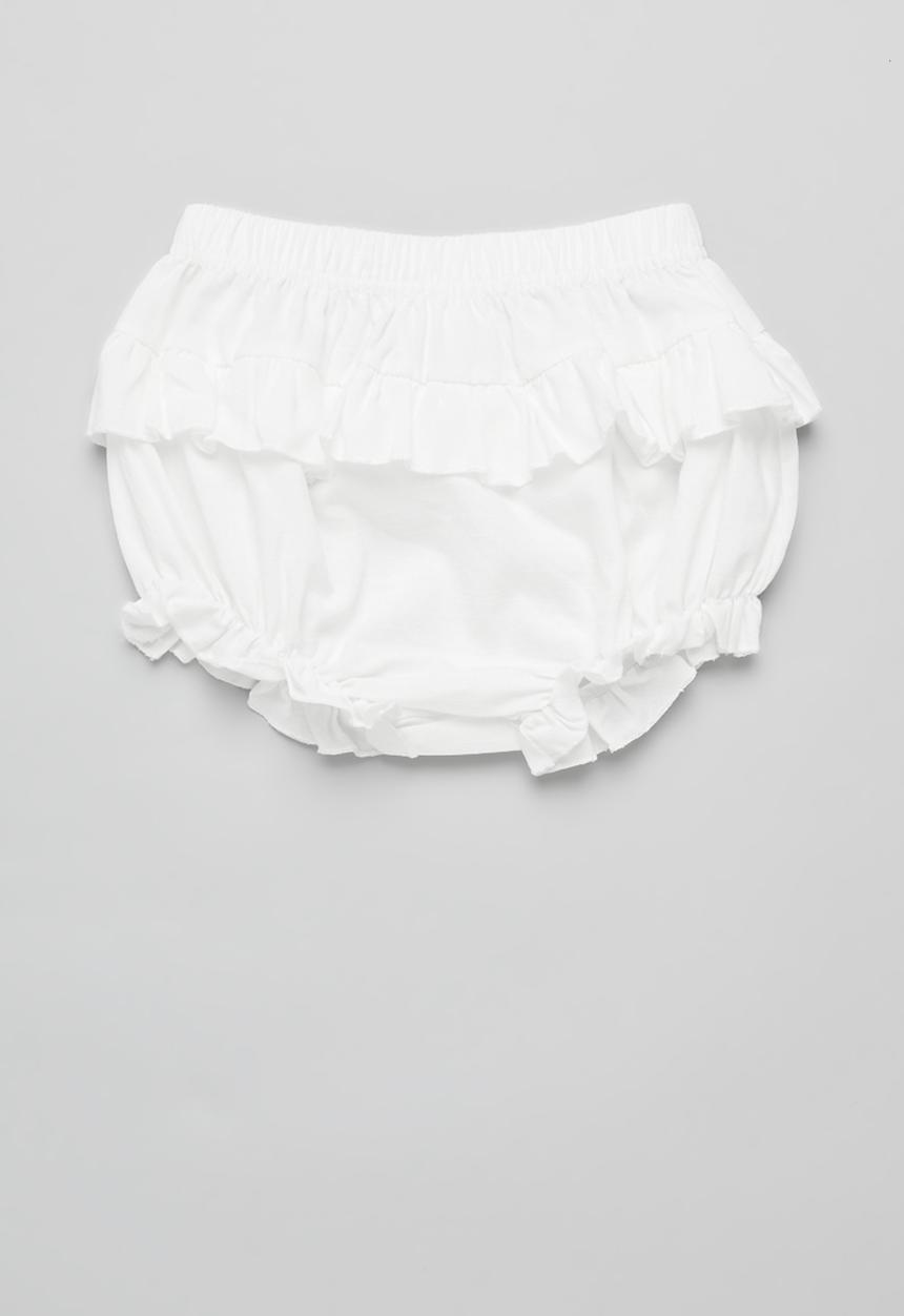 Pop Candy - Baby ruffle shorts - white