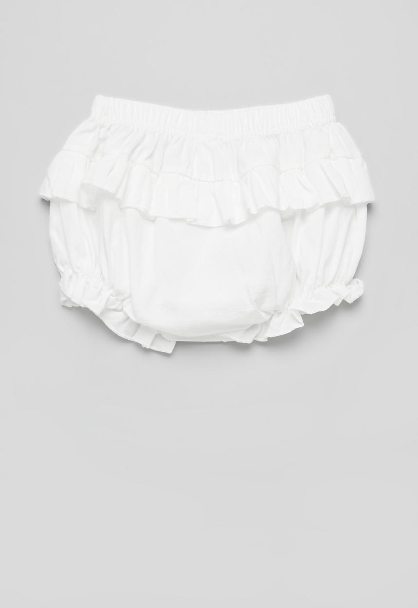 Pop Candy - Baby ruffle shorts - white
