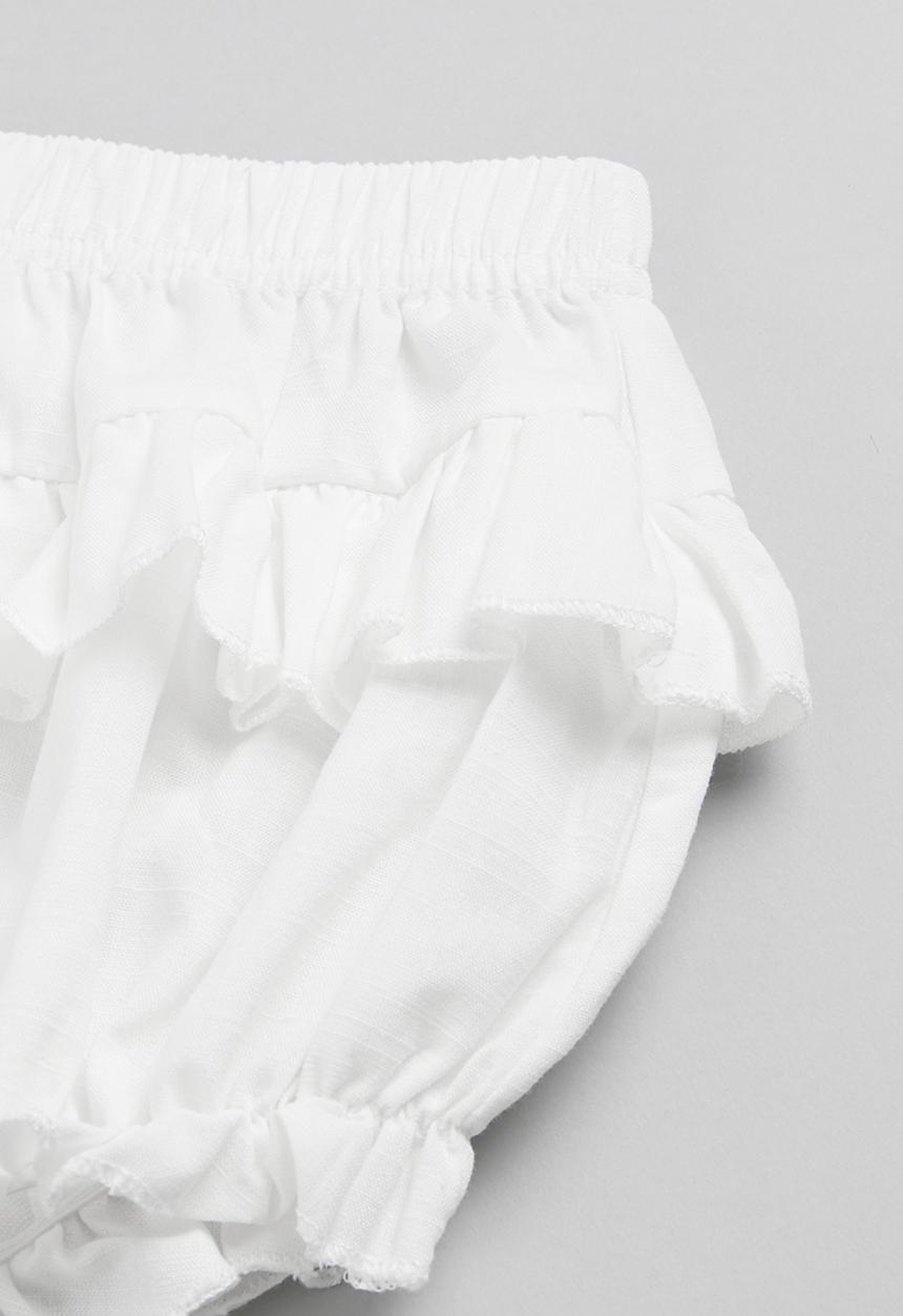 Pop Candy - Baby ruffle shorts - white