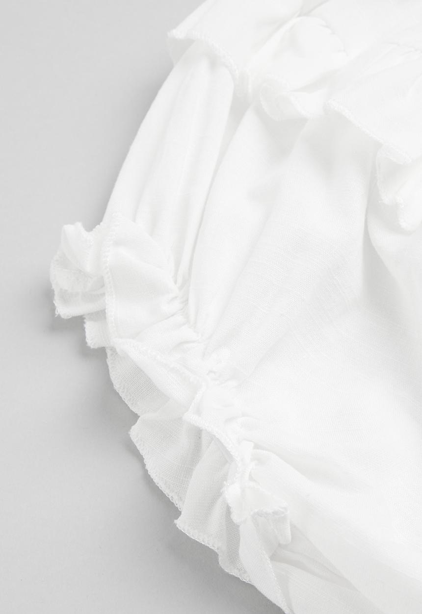 Pop Candy - Baby ruffle shorts - white