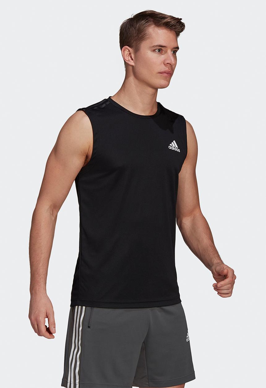 adidas Performance - M 3stripes tank top - black