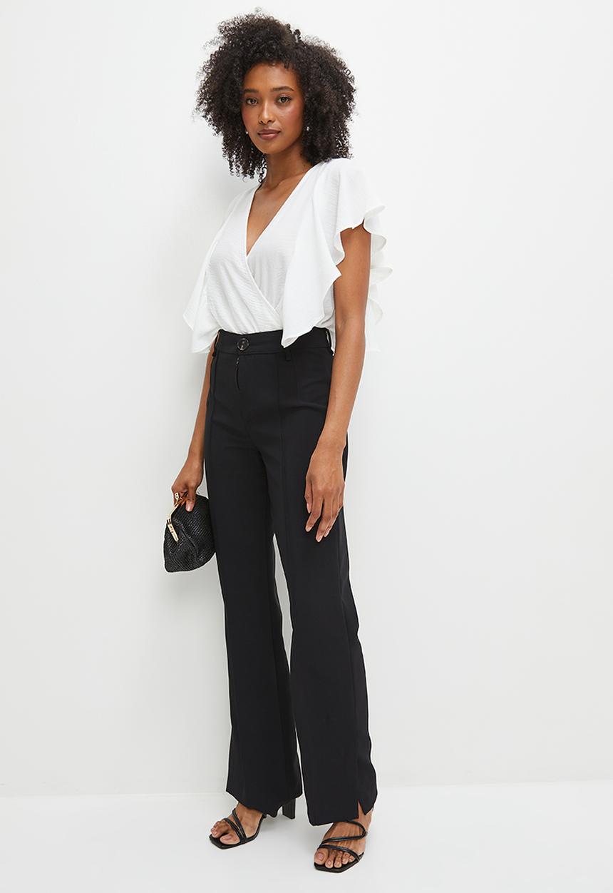 MILLA - Wrap flutter bodysuit - ivory