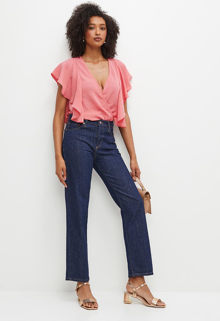 MILLA - Wrap flutter bodysuit - tea rose