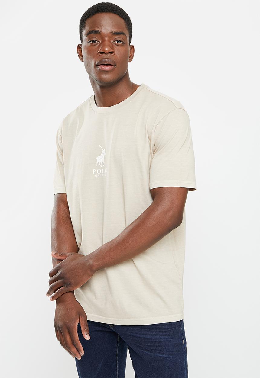 POLO - Men pjc sipho box fit short sleeve tee - stone
