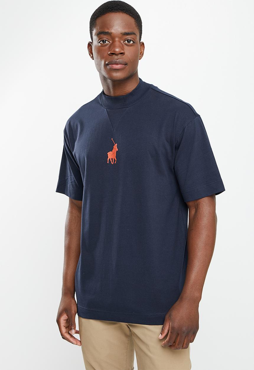 POLO - Men sport jack high collar tee - navy