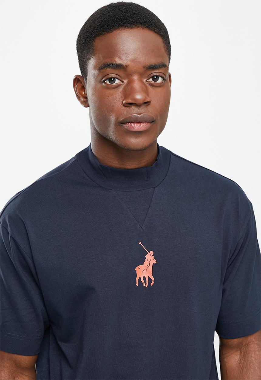 POLO - Men sport jack high collar tee - navy