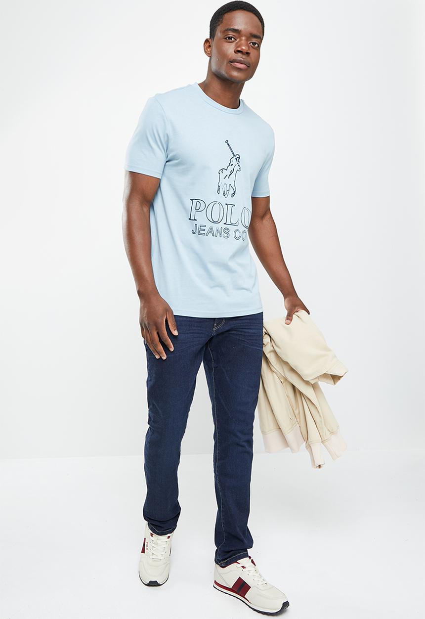 POLO - Men pjc mpho short sleeve logo tee - blue