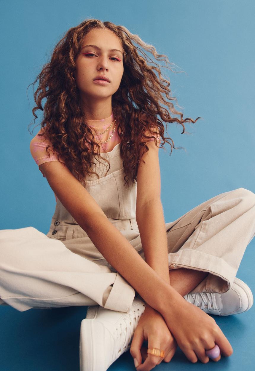 Cotton On - Utility denim overall long - soft taupe
