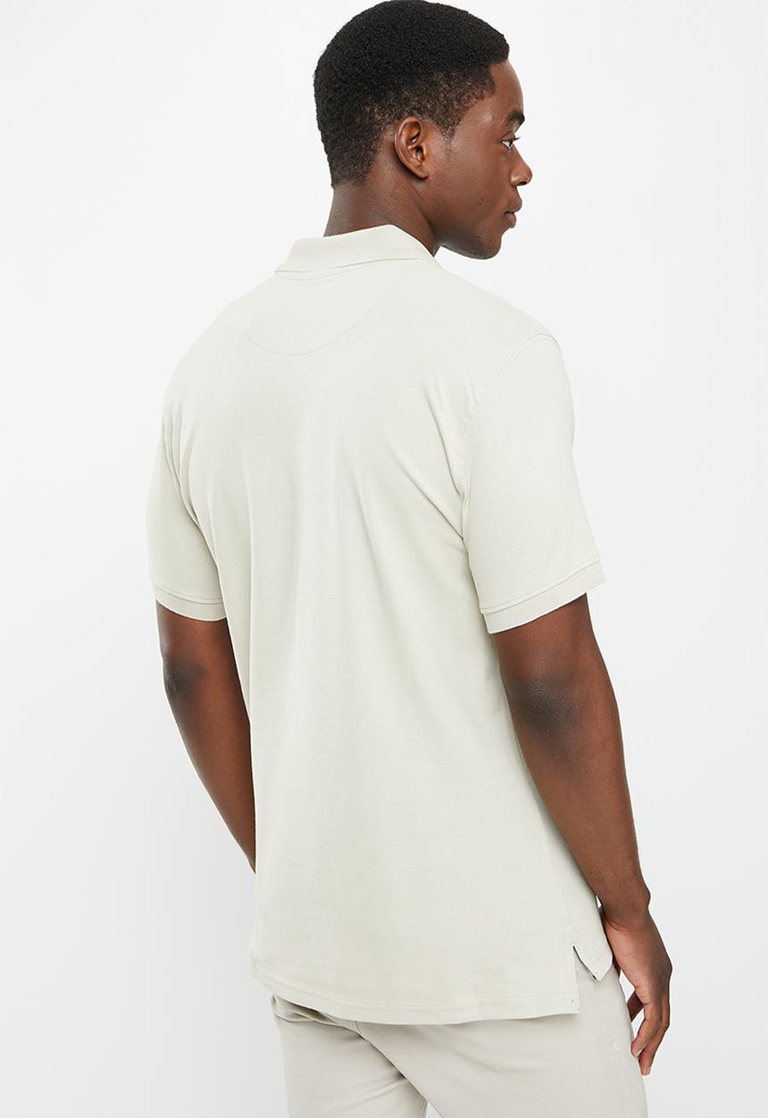 POLO - Men classic pique short sleeve golfer - stone