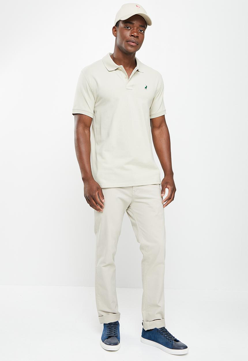 POLO - Men classic pique short sleeve golfer - stone