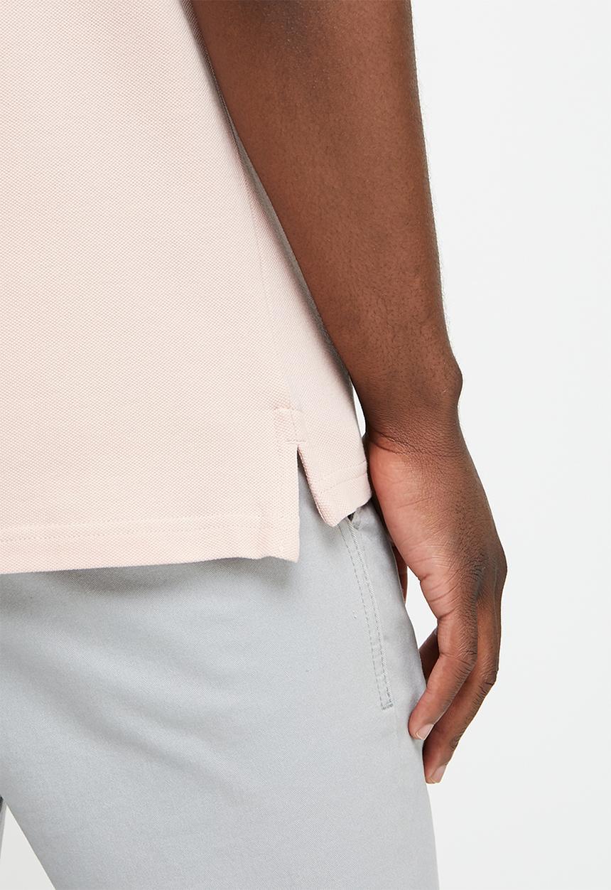 POLO - Men tipped pique short sleeve golfer - pink