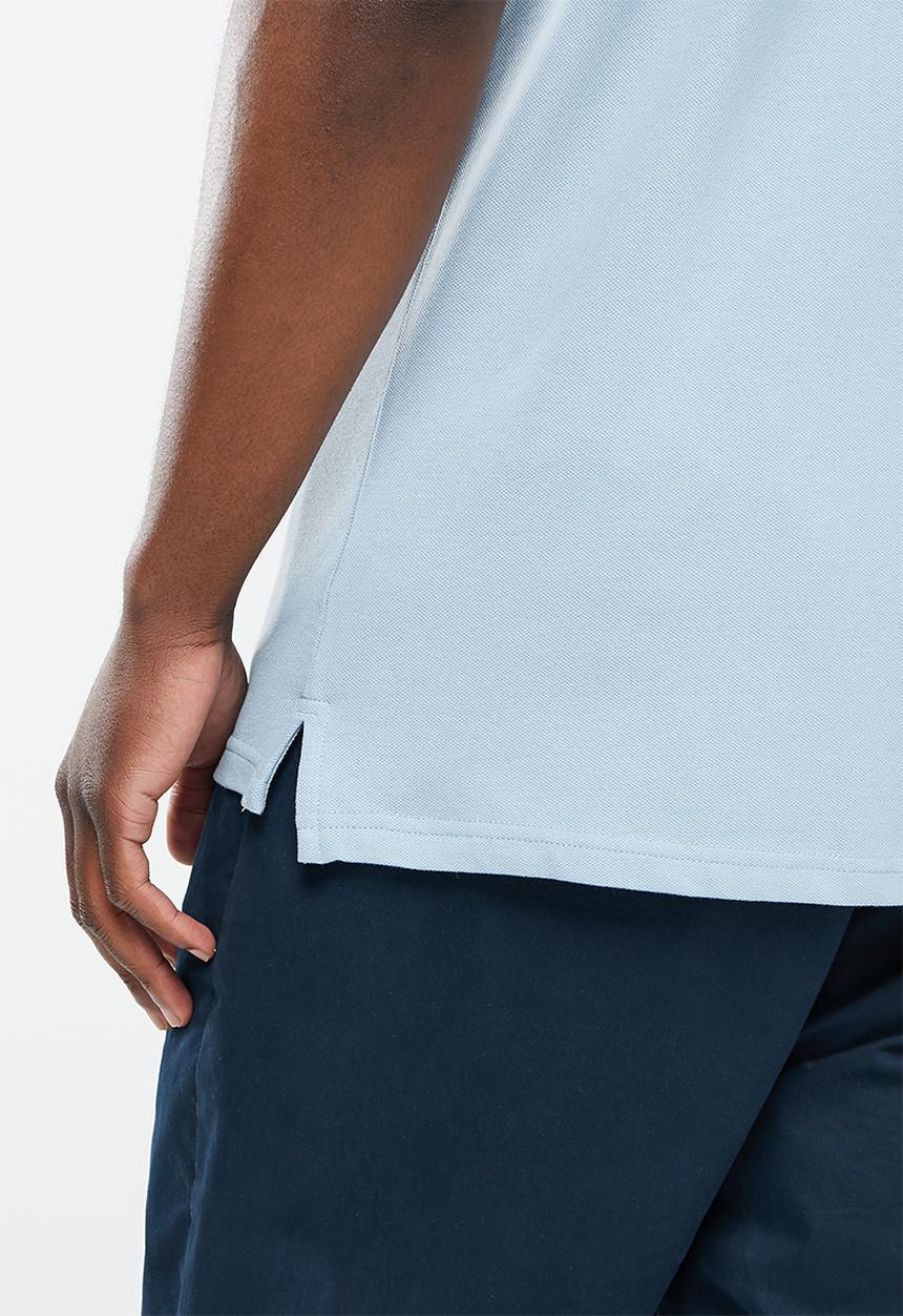 POLO - Men tipped pique short sleeve golfer - blue