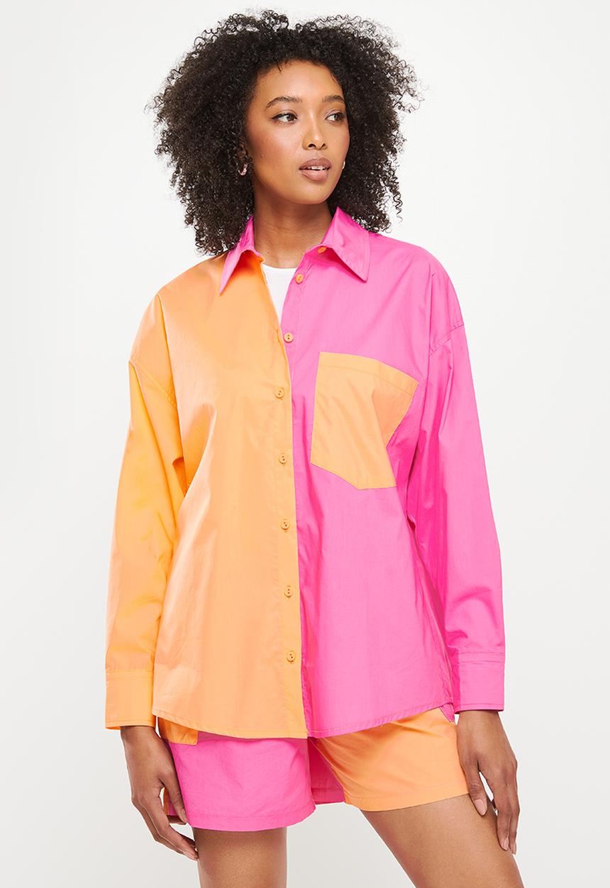 Me&B - Oversized shirt - pink & peach