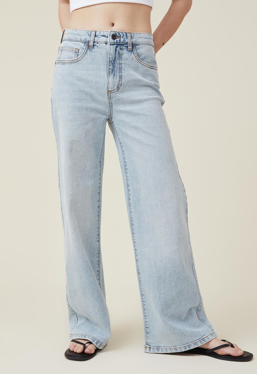 Cotton On - Stretch wide leg jean - sky blue