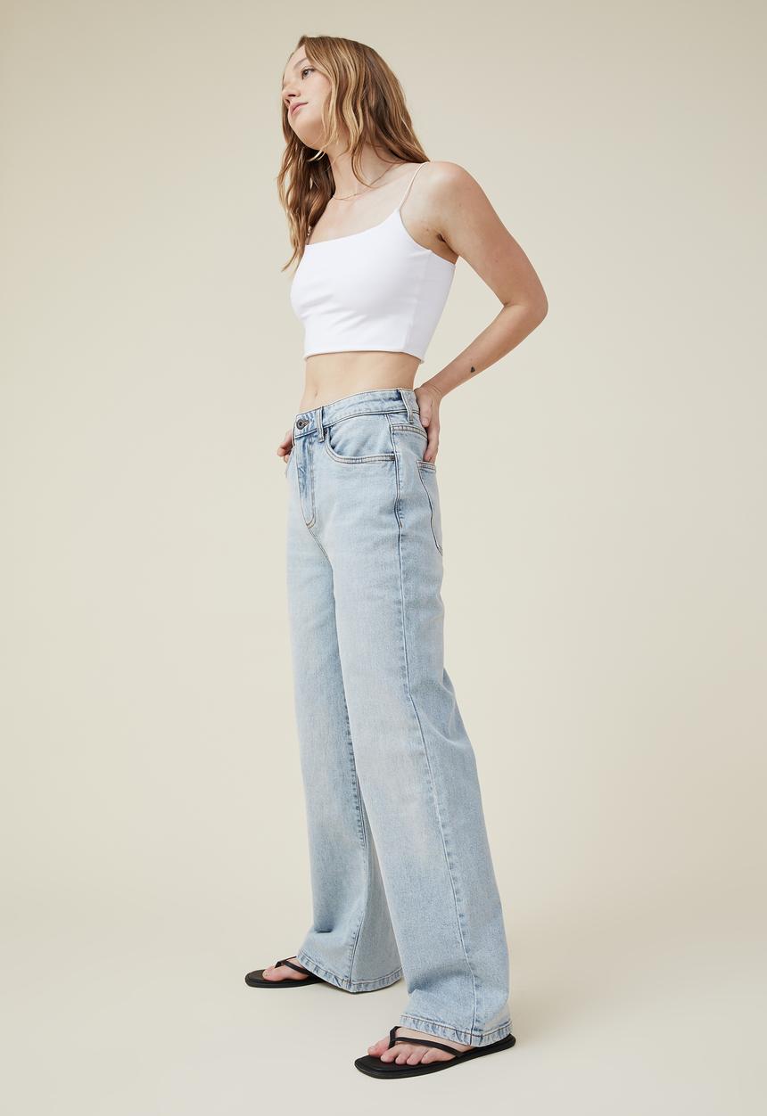Cotton On - Stretch wide leg jean - sky blue