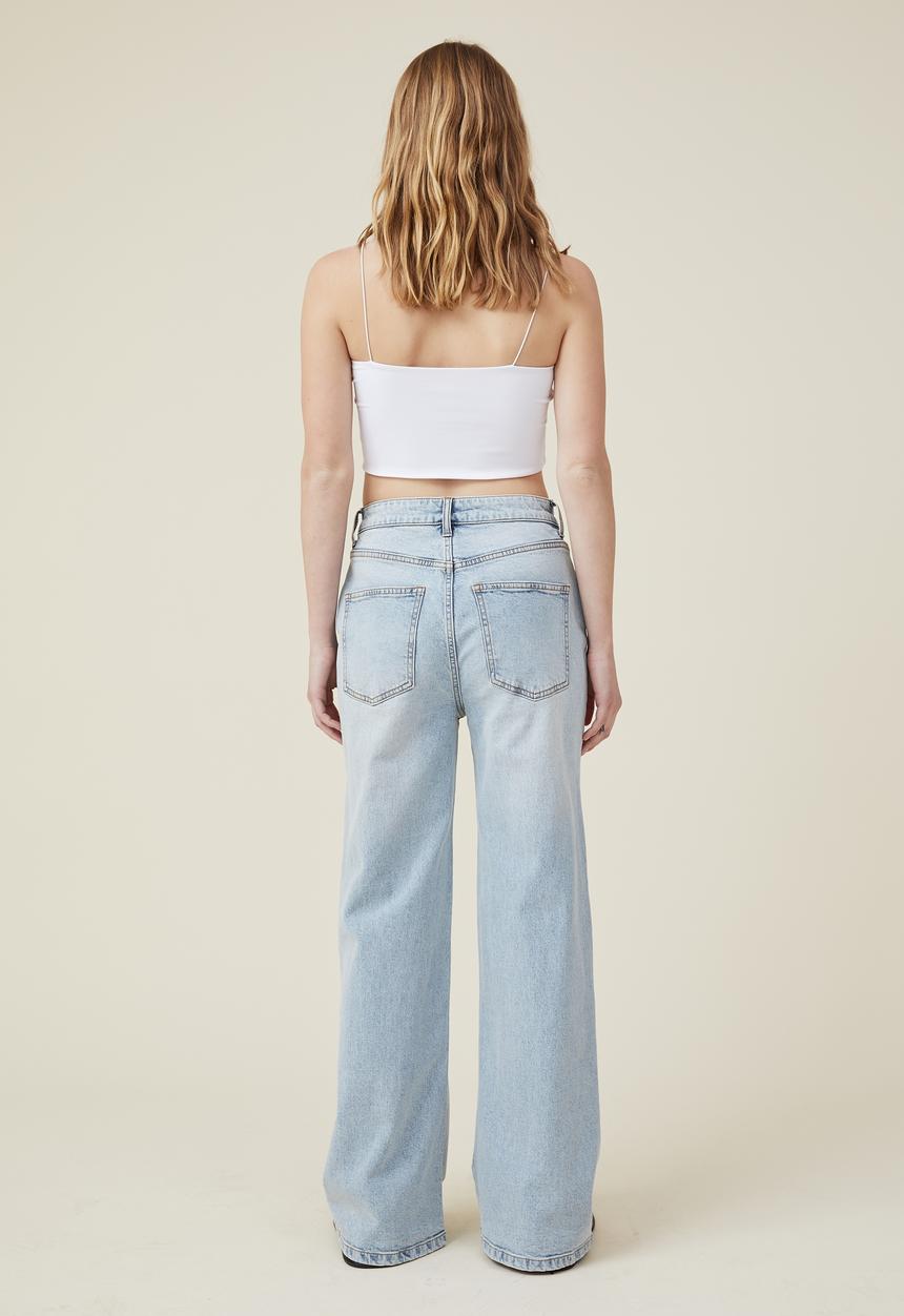 Cotton On - Stretch wide leg jean - sky blue