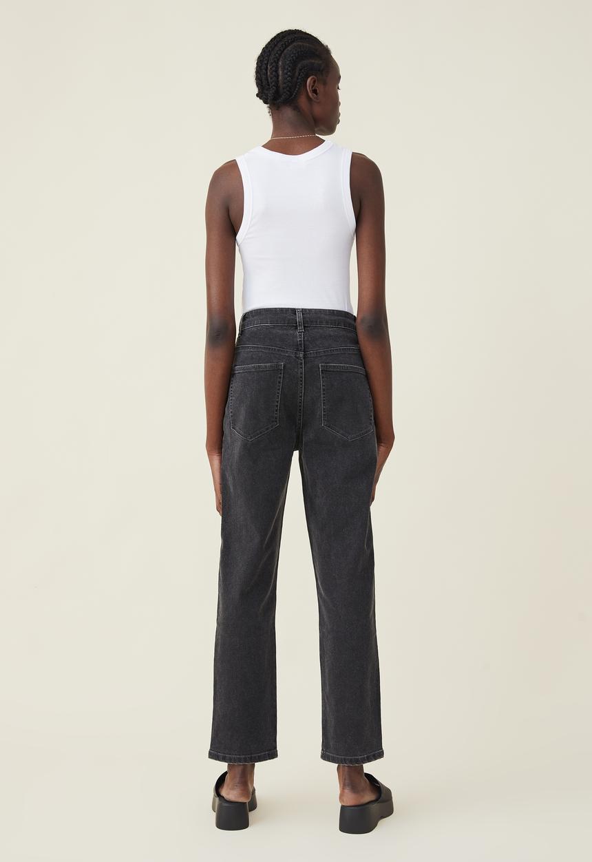 Cotton On - Straight stretch jean - graphite black