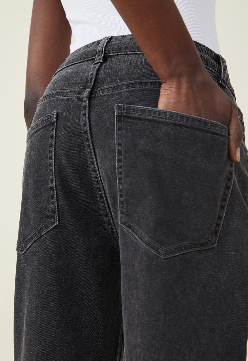 Cotton On - Straight stretch jean - graphite black