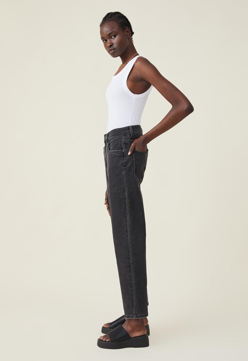 Cotton On - Straight stretch jean - graphite black
