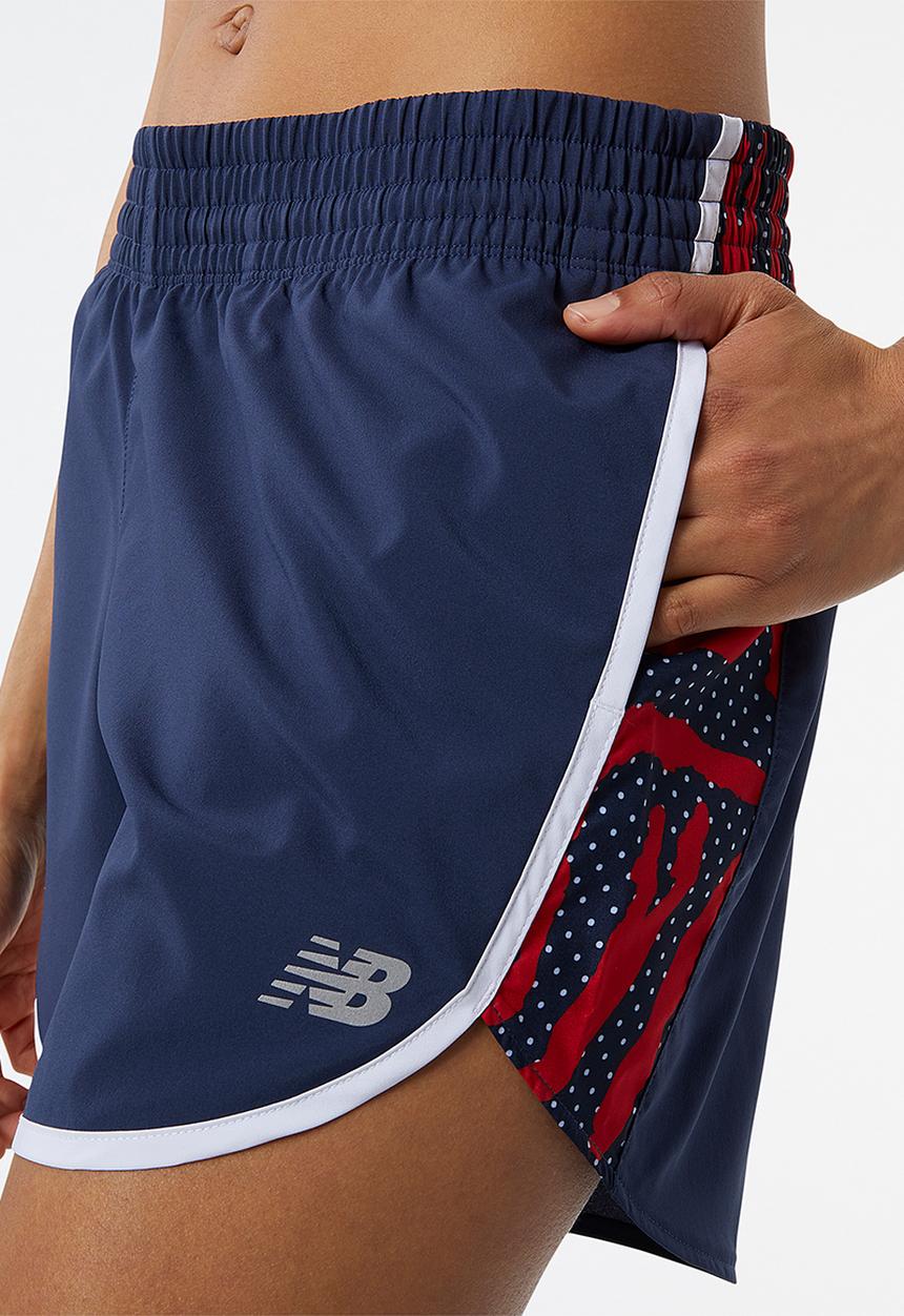 New Balance  - Accelerate 5in short print - true red