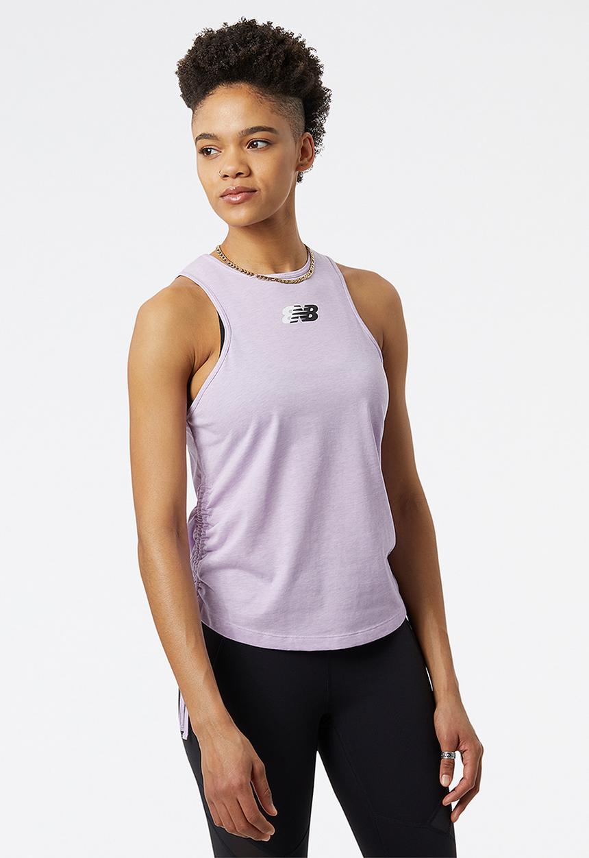 New Balance  - Relentless heather tech tank graphic - cyber lilac heather