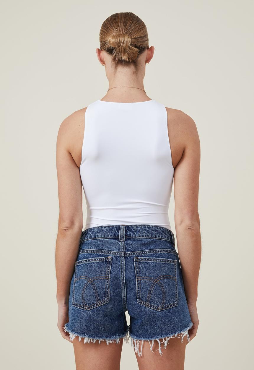 Cotton On - Sculpted high neck bodysuit - white