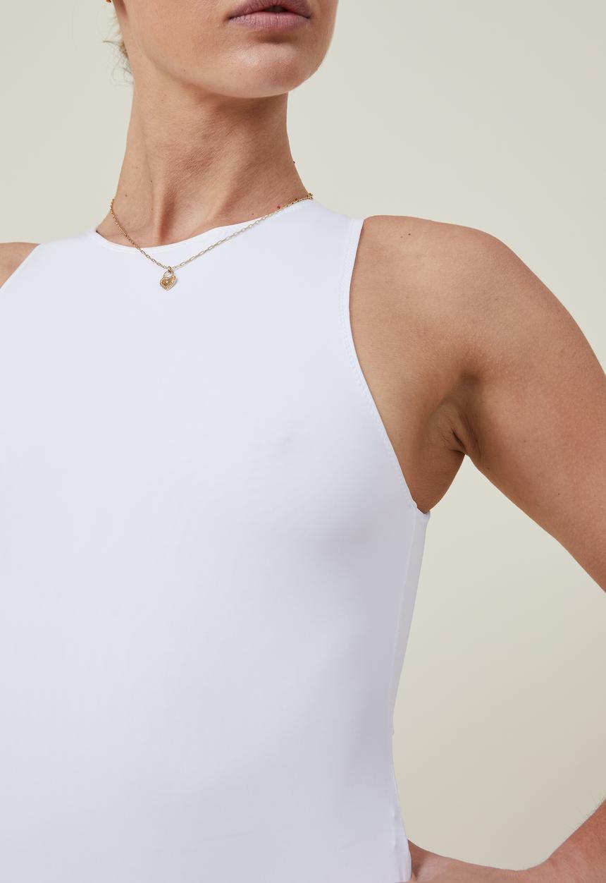 Cotton On - Sculpted high neck bodysuit - white
