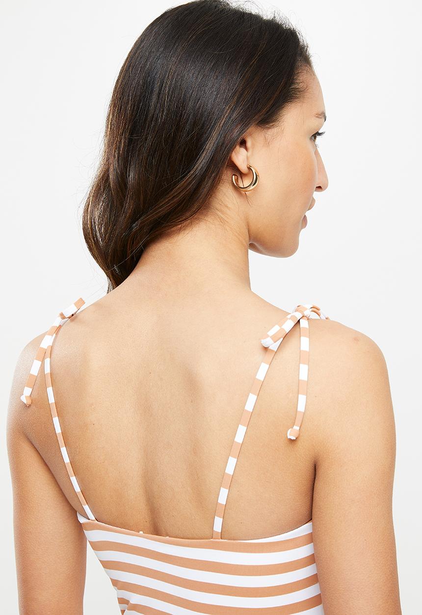 Roxy - Pt beach classics one piece - toasted nut rapta stripe