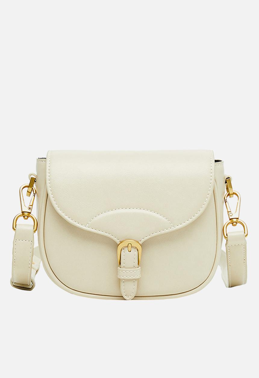 MANGO - Flap crossbody bag - ivory white