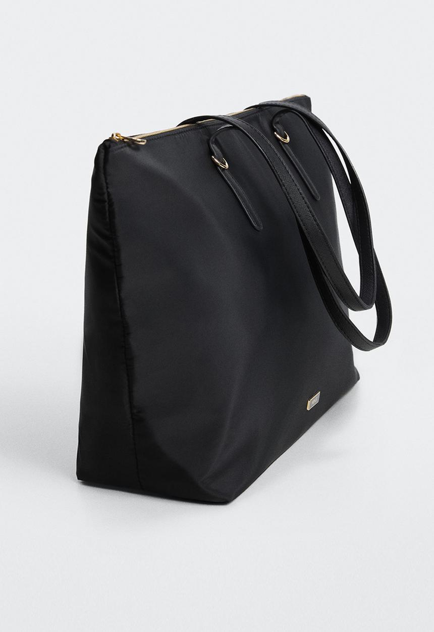 MANGO - Shopper bag with handles - black