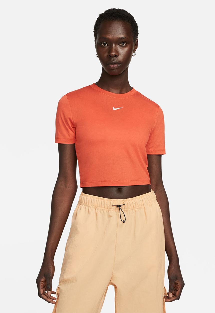 Nike - W nsw essntl tee slim crp lbr - mantra orange