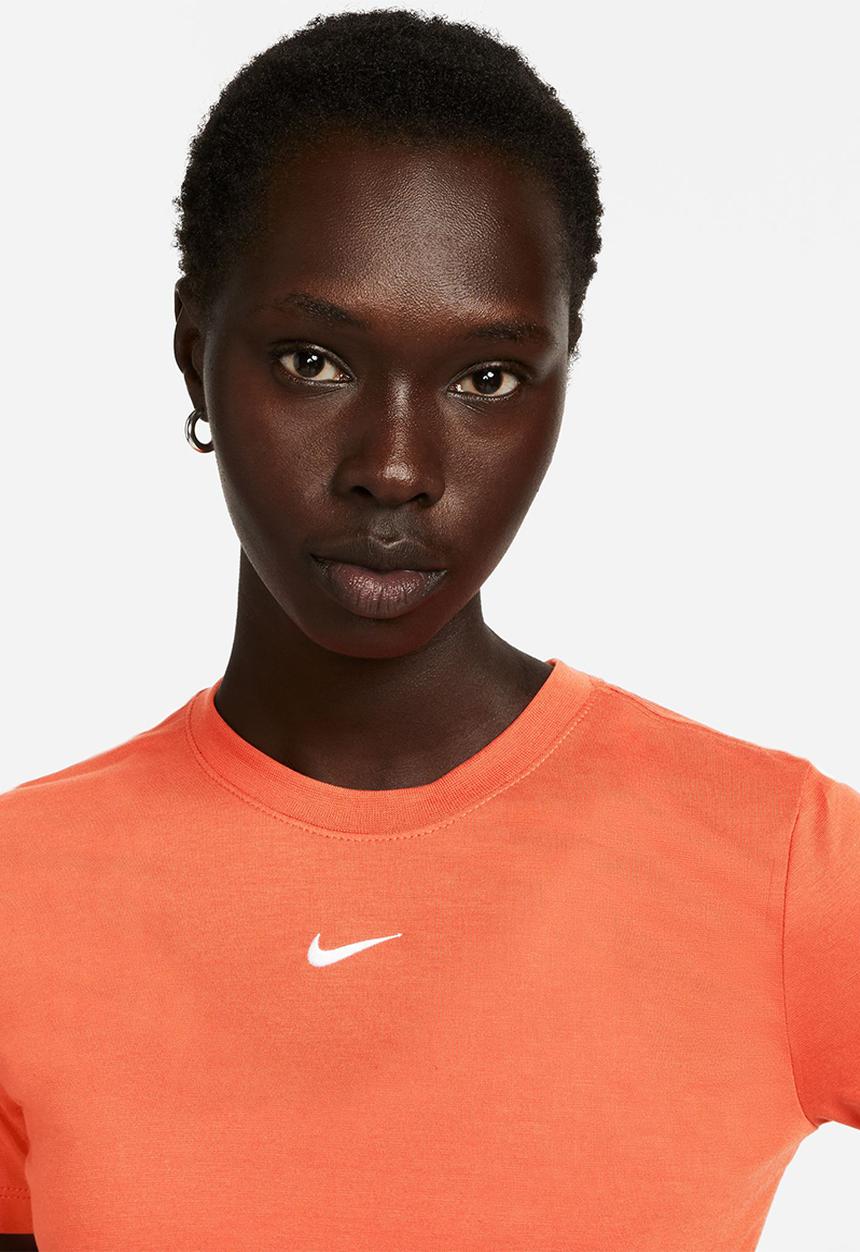 Nike - W nsw essntl tee slim crp lbr - mantra orange