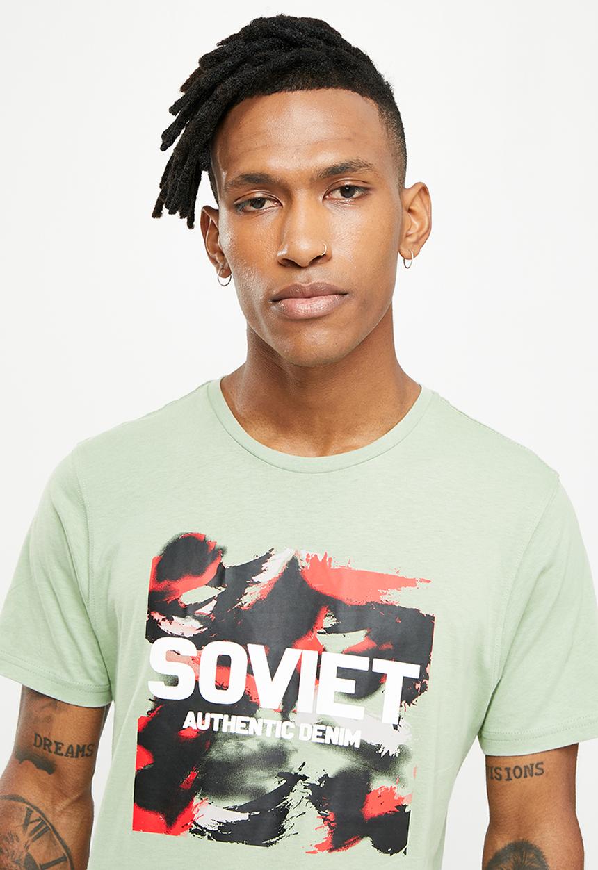 SOVIET - M brenner short sleeve logo tee - d sage