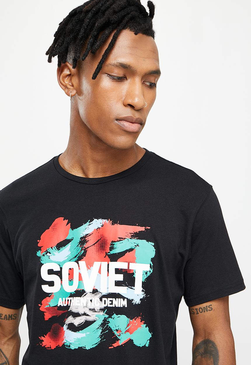 SOVIET - M brenner short sleeve logo tee - black
