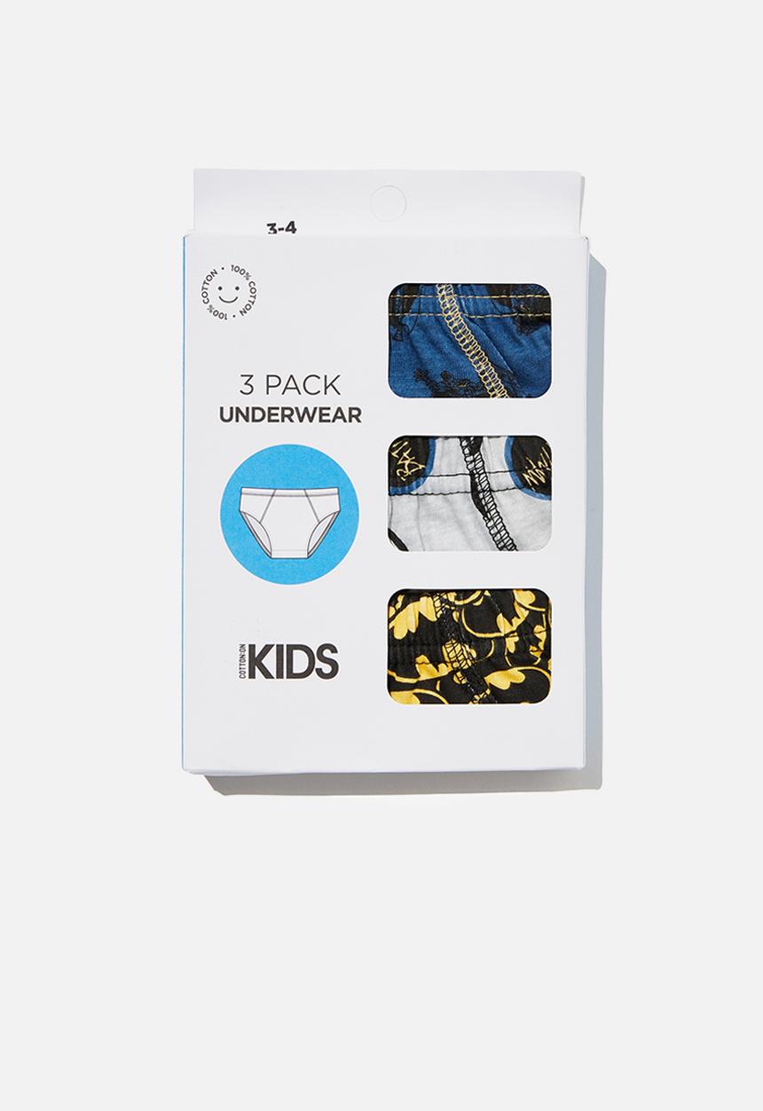 Cotton On - Boys 3 pack underwear licensed - lcn wb batman/petty blue