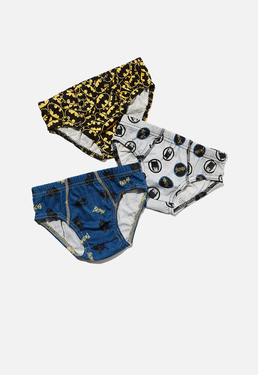 Cotton On - Boys 3 pack underwear licensed - lcn wb batman/petty blue