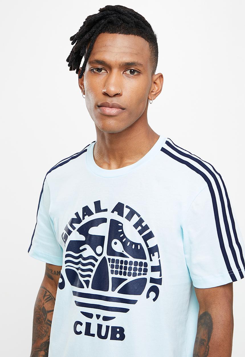 adidas Originals - Qac 3-stripe tee - almost blue & legend ink