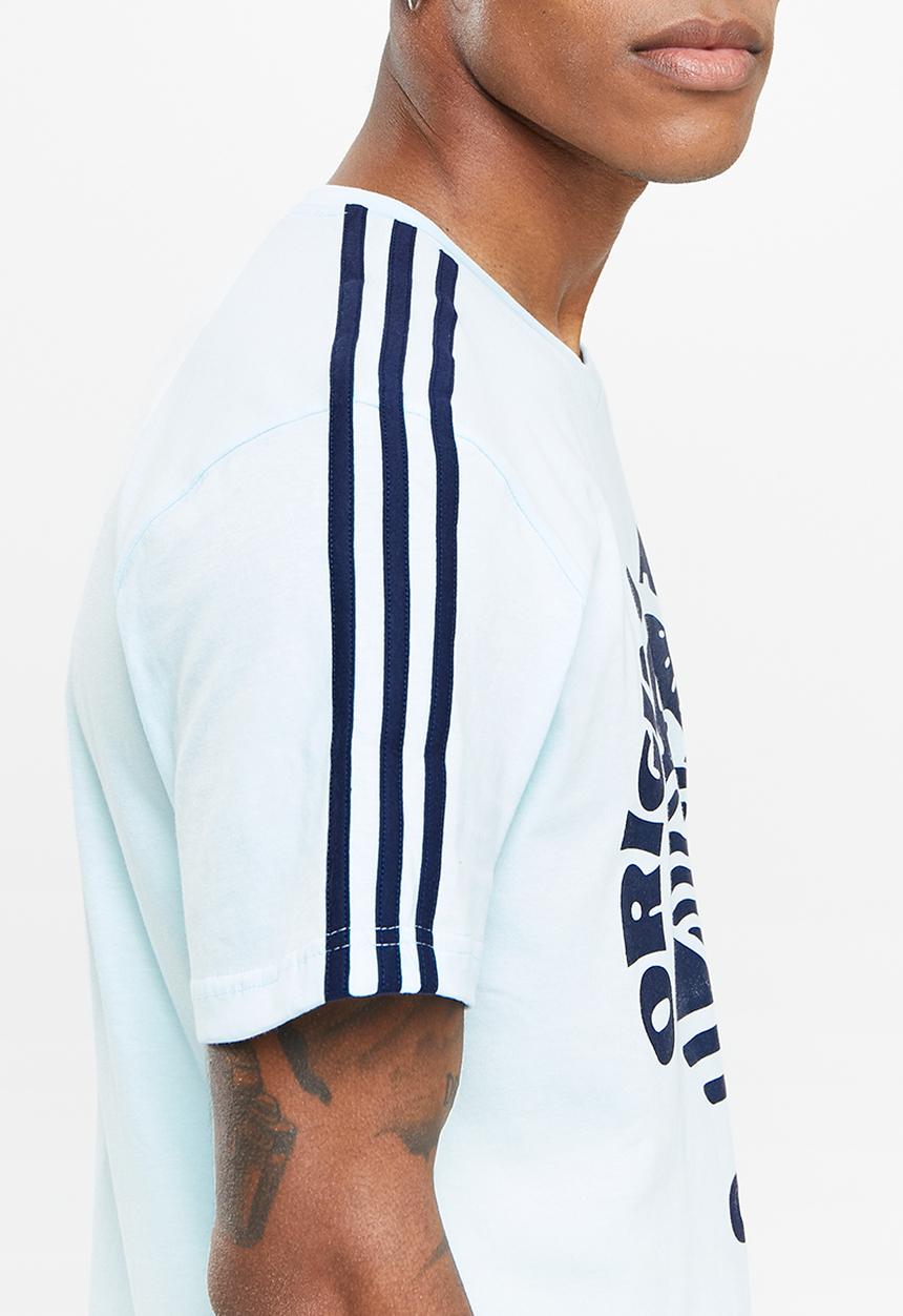 adidas Originals - Qac 3-stripe tee - almost blue & legend ink