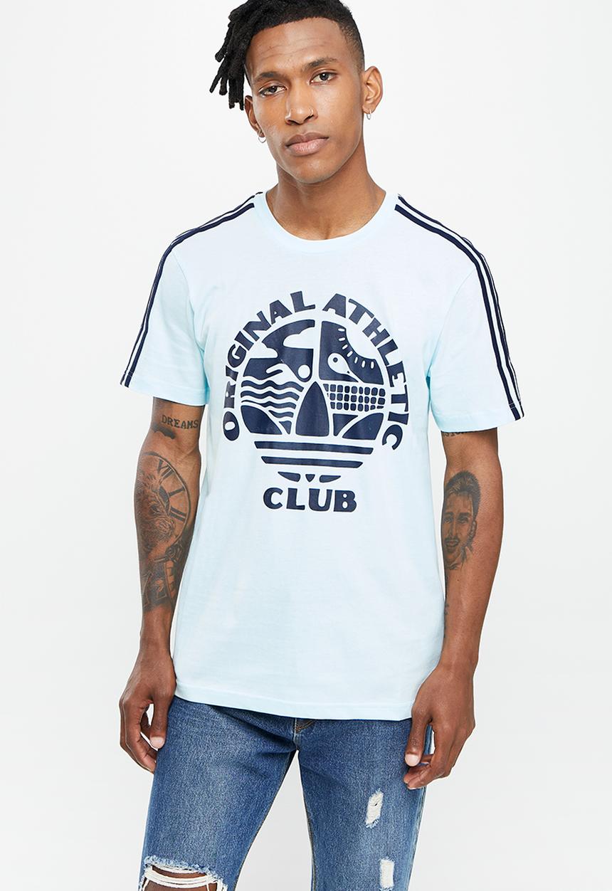 adidas Originals - Qac 3-stripe tee - almost blue & legend ink