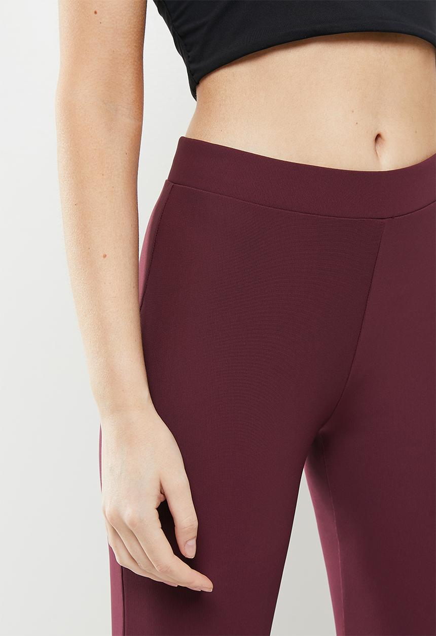 Cotton On - Rib flare pant - wine