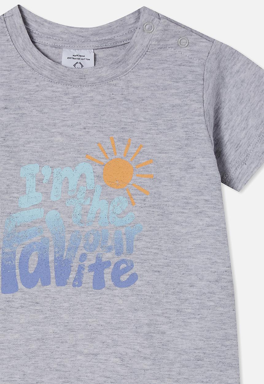 Cotton On - Jamie short sleeve tee - cloud marle/im the favourite