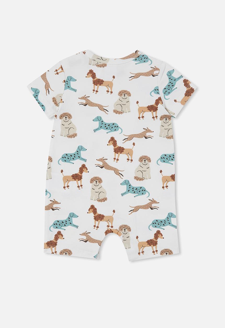Cotton On - The short sleeve romper - vanilla/scruffy doggies