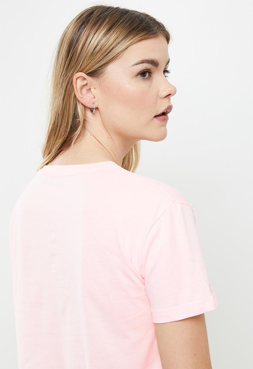 Trendyol - Printed semi-fitted T-shirt - light pink