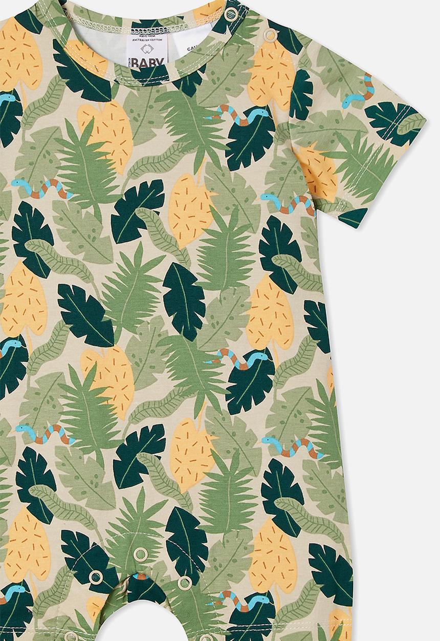Cotton On - The short sleeve romper - rainy day/tropical steve